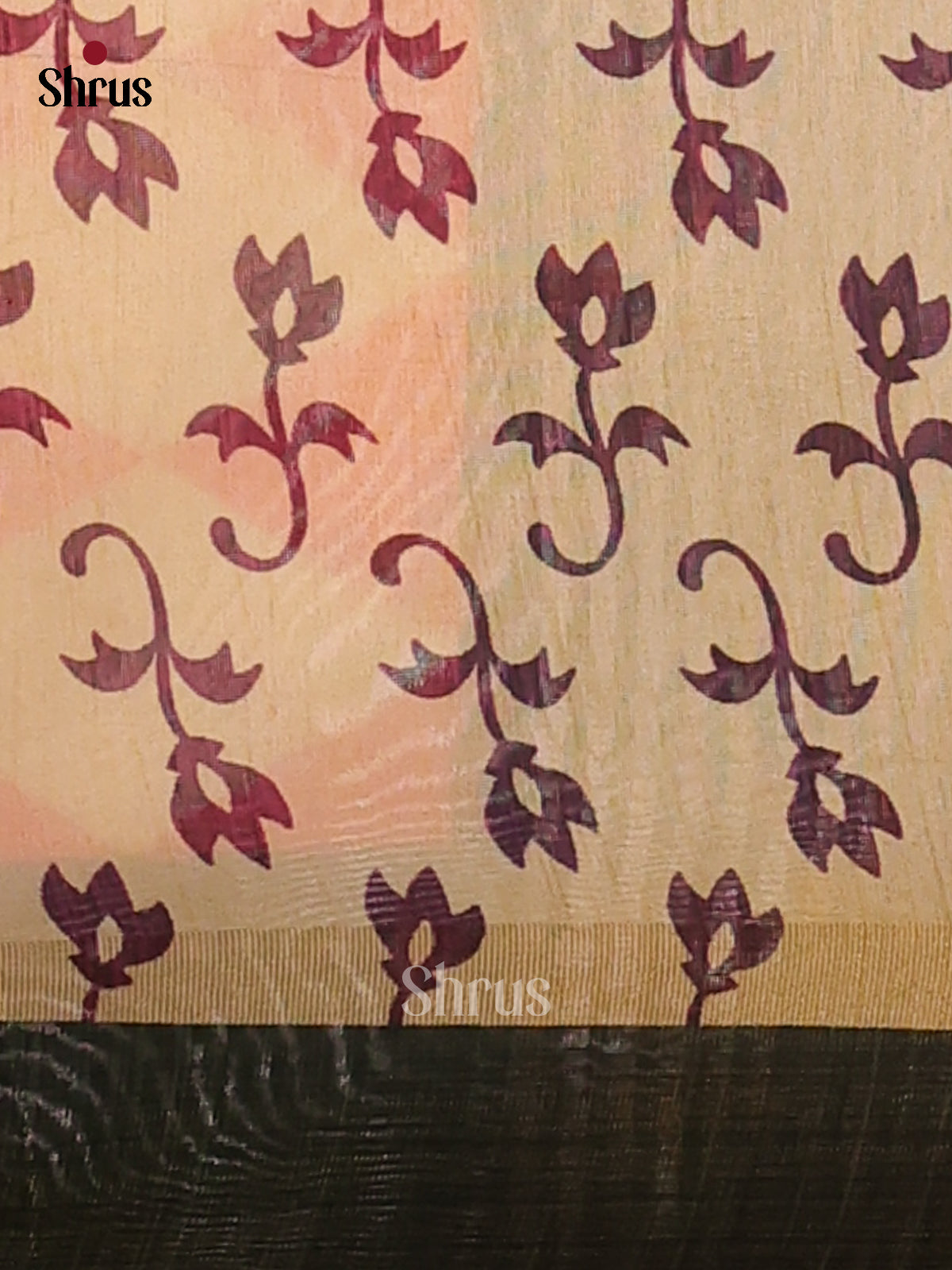 Orange & olive Green - Champa Semitussar Saree - DCS11152 - Shop on Shrus.com