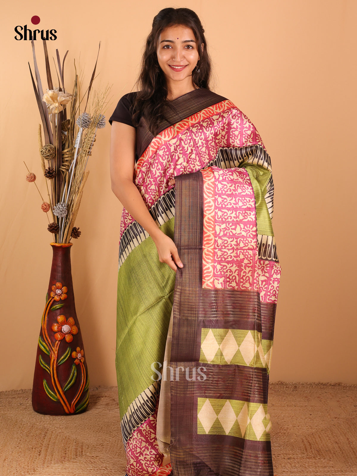 Green & Grey - Champa Semitussa Saree - DCS11154 - Shop on Shrus.com