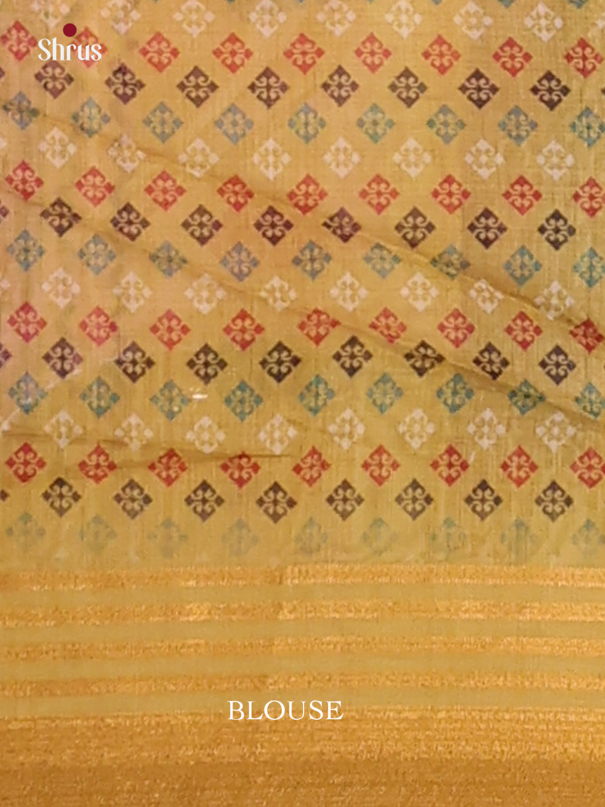 Cream & Mustard - Champa semitussar Saree - Shop on Shrus.com