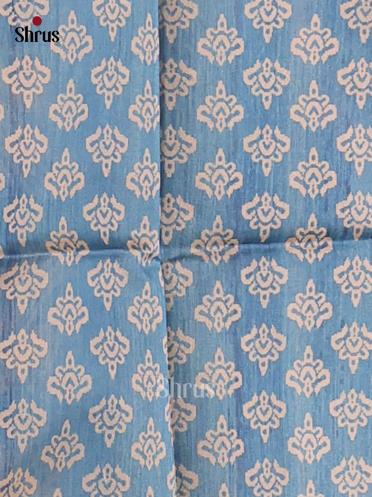 Dark orange & sky blue - Champa Semitussa Saree - DCS11213 - Shop on Shrus.com