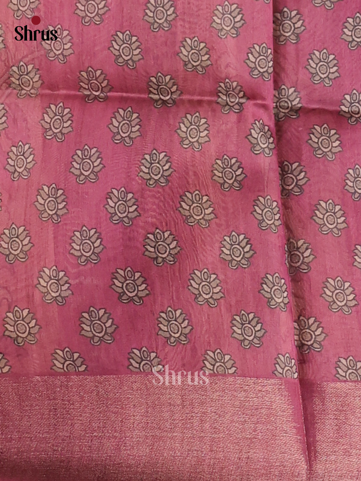 Pastel Pink & Onion Pink - Champa Semi Tussar Saree - DCS11229 - Shop on Shrus.com