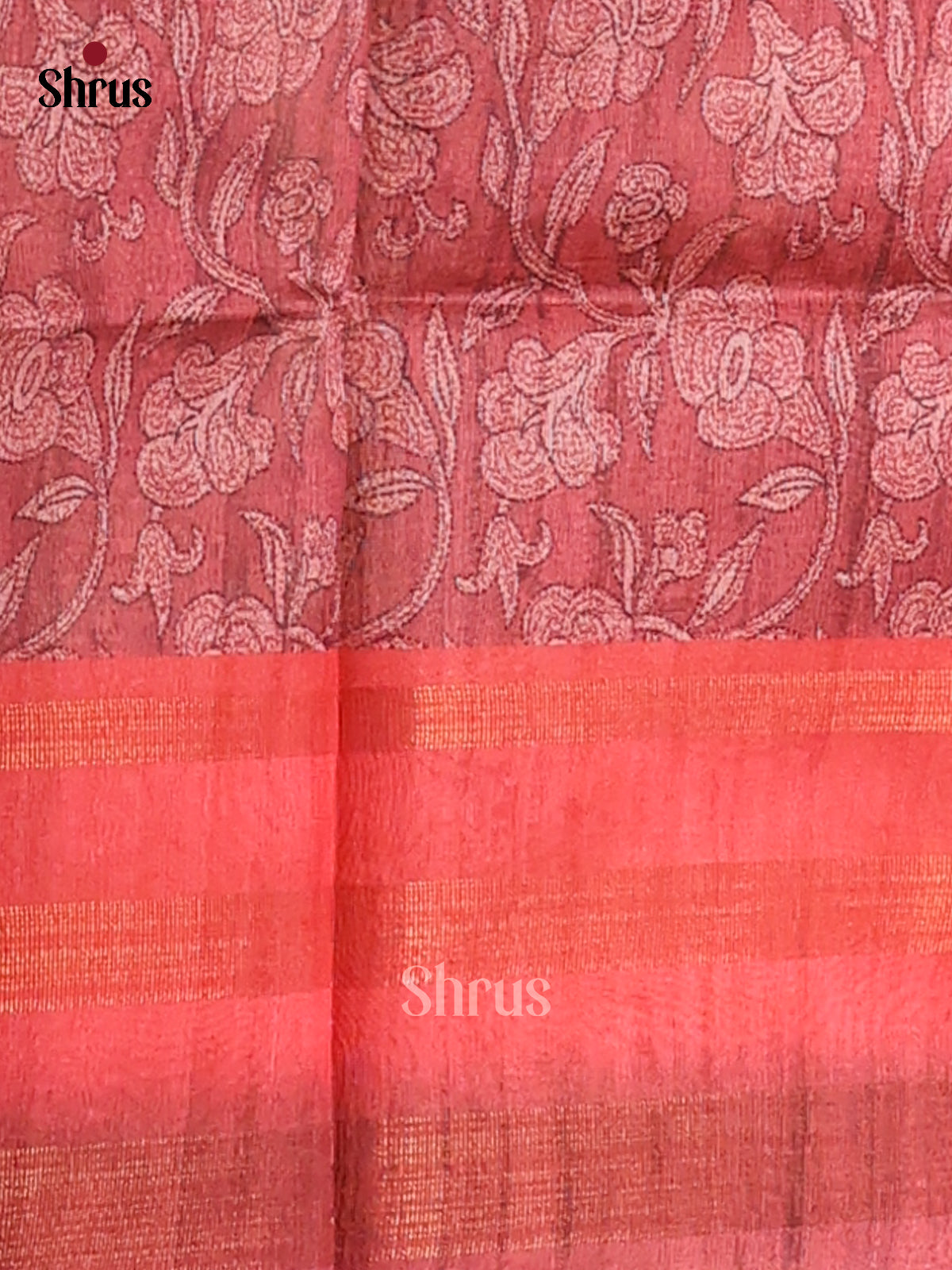 Sandal & Maroon - Champa Semitussa Saree - DCS11245 - Shop on Shrus.com