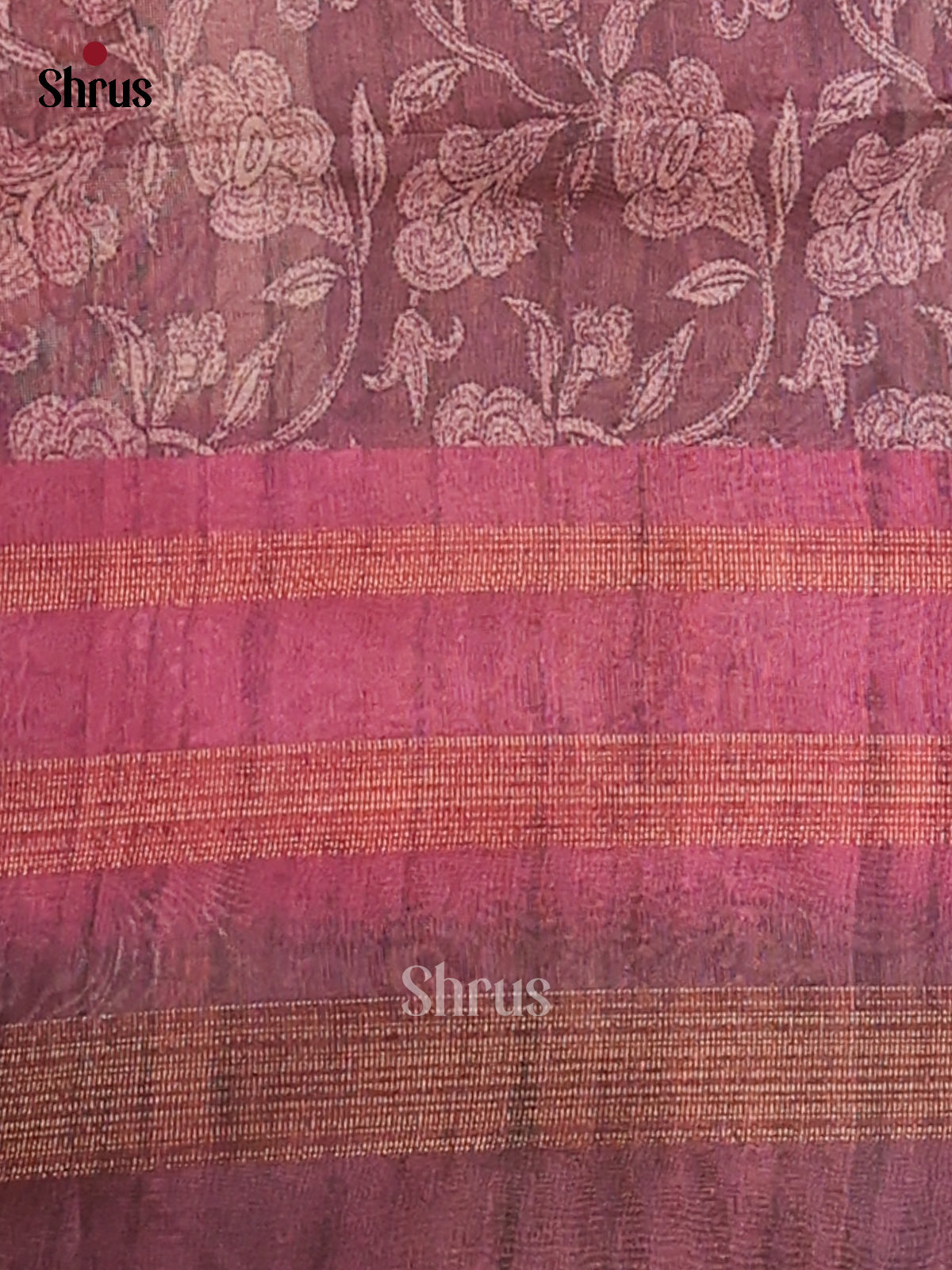 Sandal & dusky Pink - Champa Semitussa Saree - DCS11246 - Shop on Shrus.com