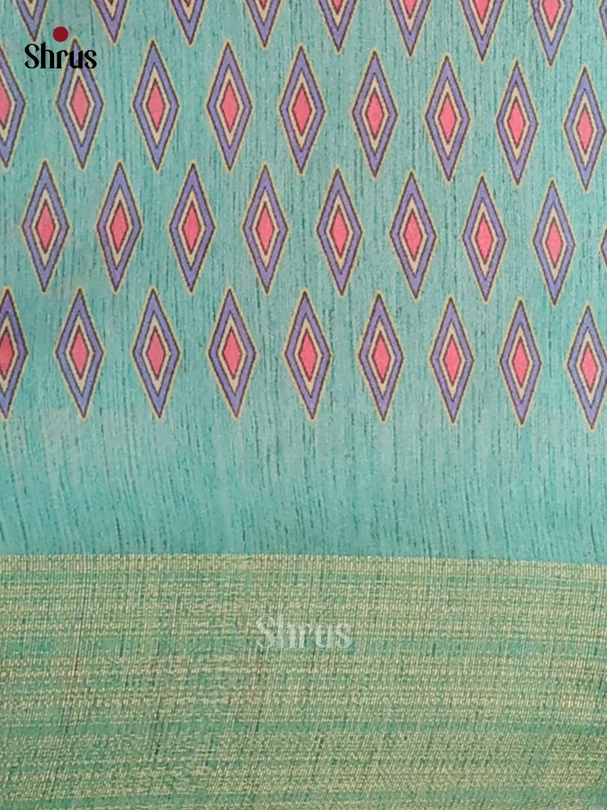 Cream & Teal Green - Champa Semitussa Saree - DCS11267 - Shop on Shrus.com