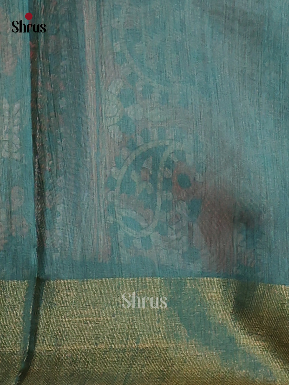 Cream & Teal Green - Champa Semitussar Saree - DCS11270 - Shop on Shrus.com