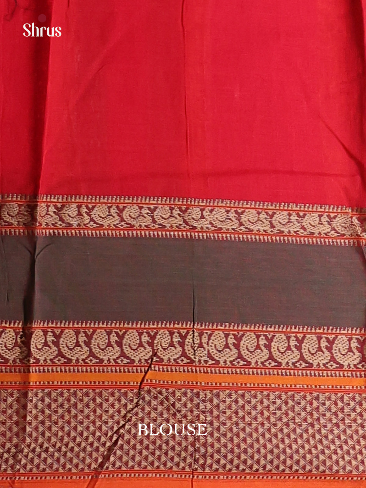 Red & Orange - Narayanpet Cotton Saree - Shop on Shrus.com