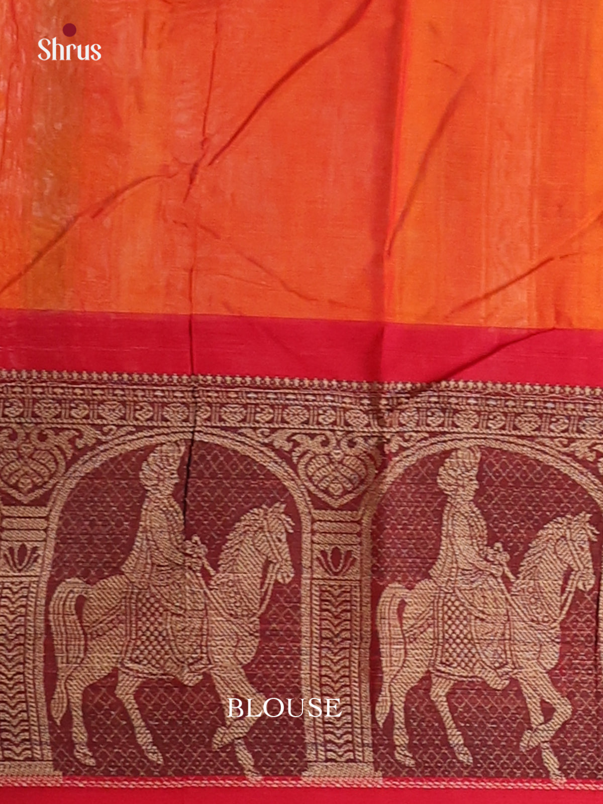 Orange & Red - Narayanpet Cotton Saree - Shop on Shrus.com