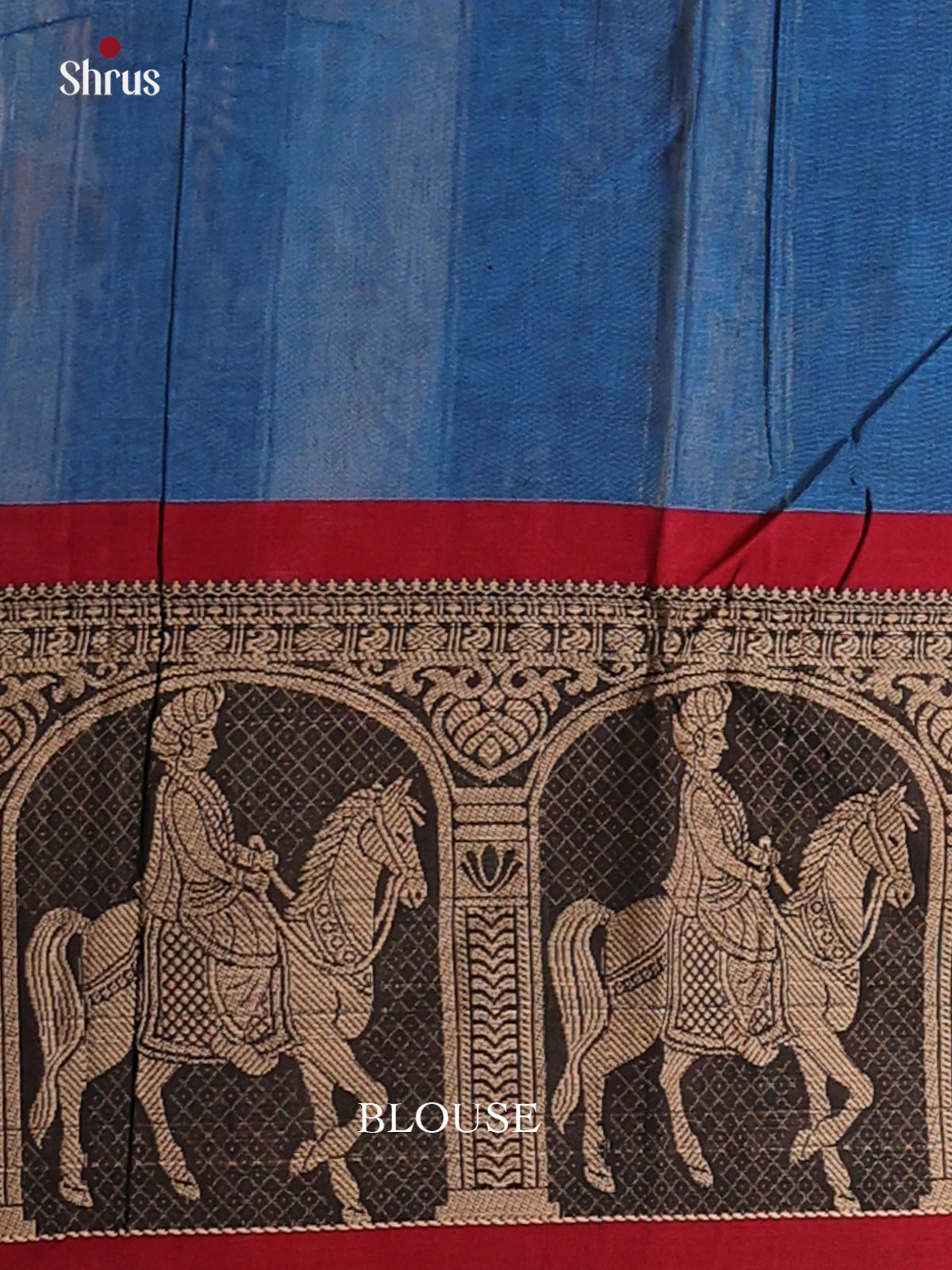 Blue & Maroon - Narayanpet Cotton Saree - Shop on Shrus.com