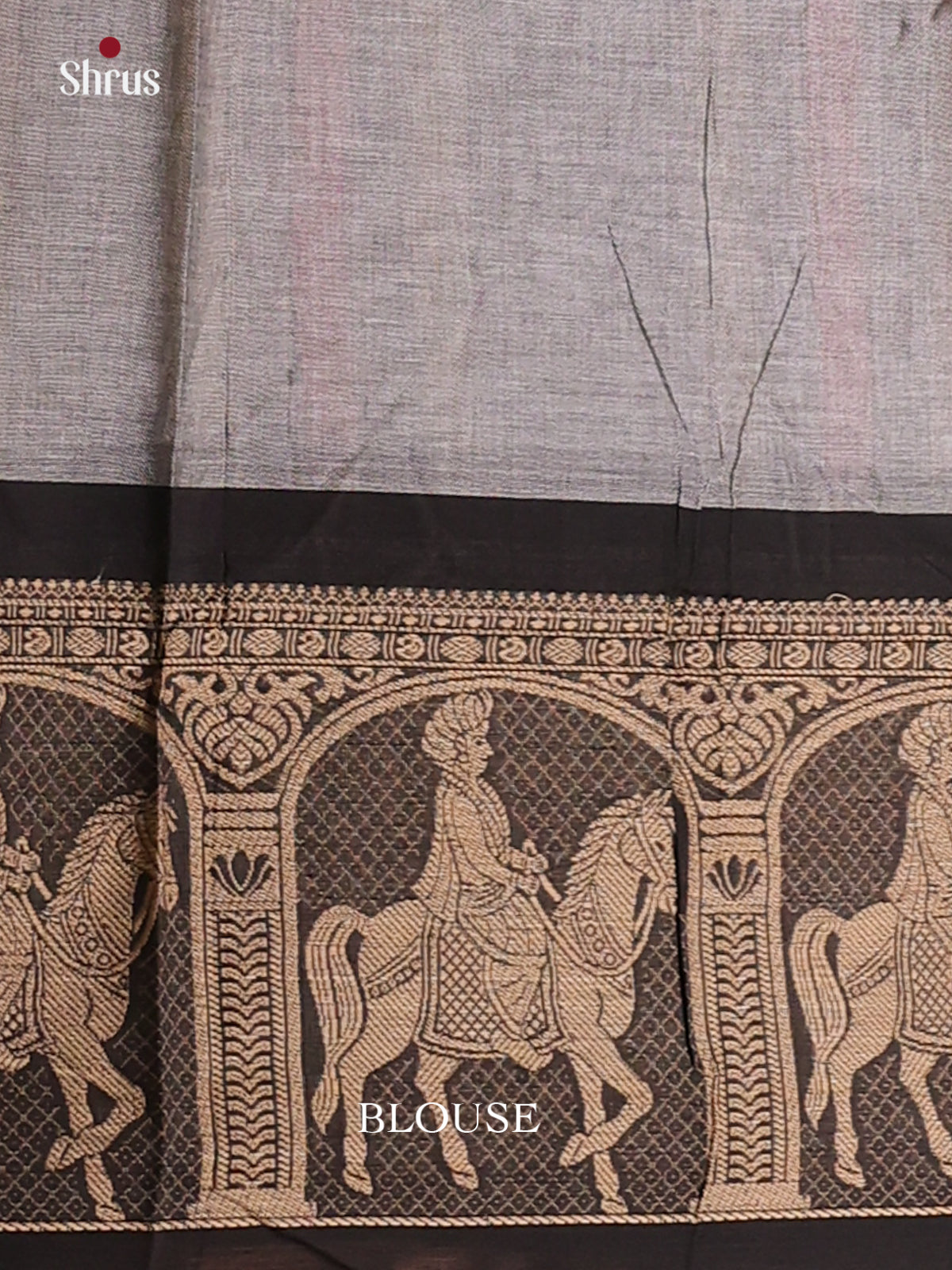 Grey & Black - Narayanpet Cotton Saree - Shop on Shrus.com
