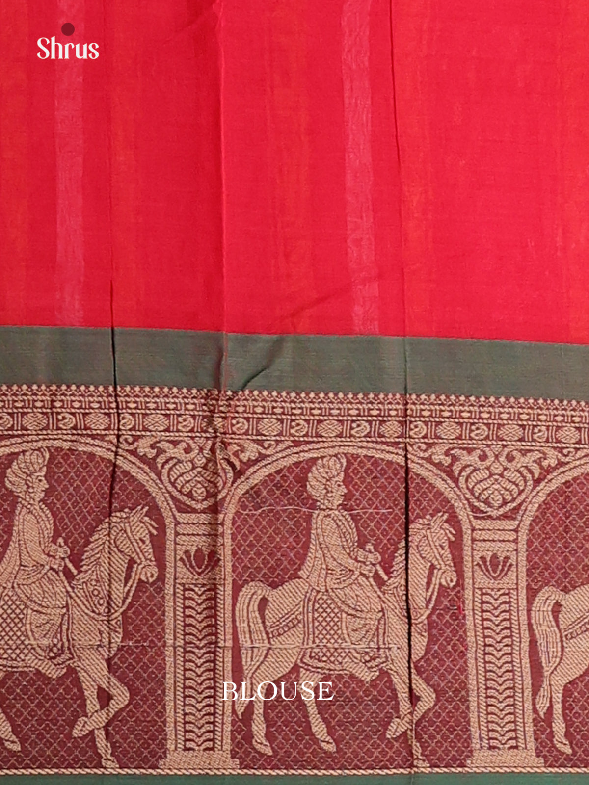 Red & Green - Narayanpet Cotton Saree - Shop on Shrus.com