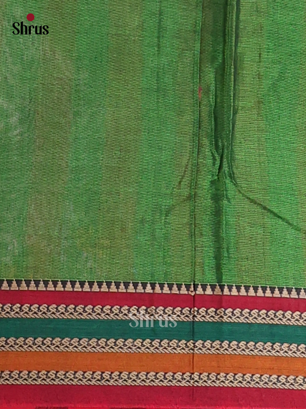 Leaf Green & Maroon - Narayanpet Cotton Saree - Shop on Shrus.com