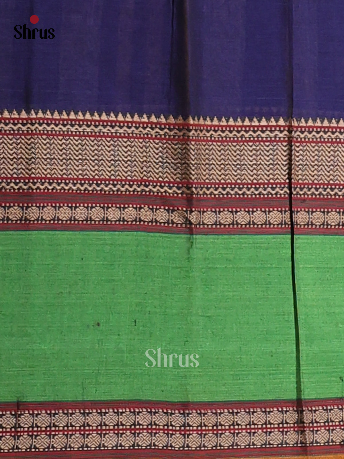 Blue & Green- Narayanpet Cotton Saree - Shop on Shrus.com