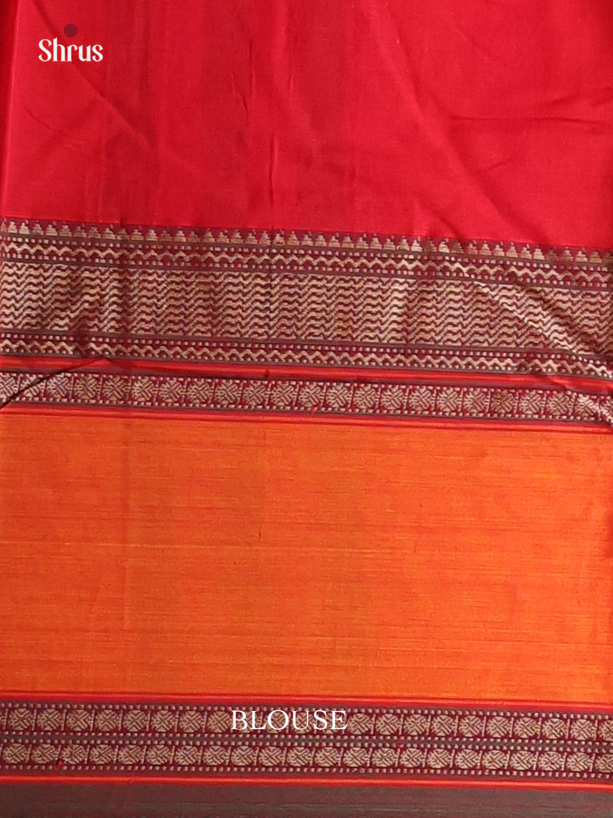 Red & Orange - Narayanpet Cotton Saree - Shop on Shrus.com