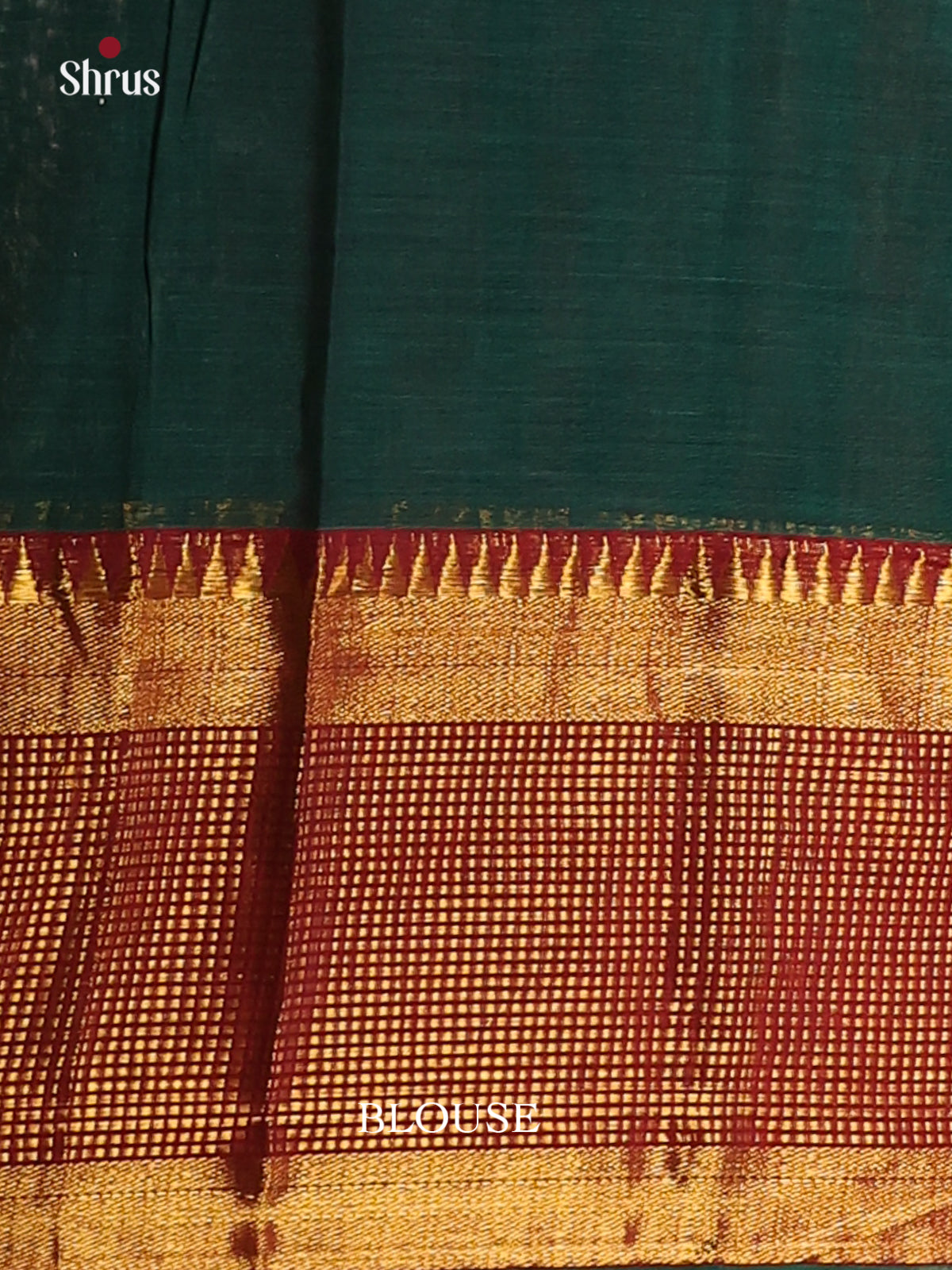 Green & Maroon - Narayanpet Cotton Saree - Shop on Shrus.com