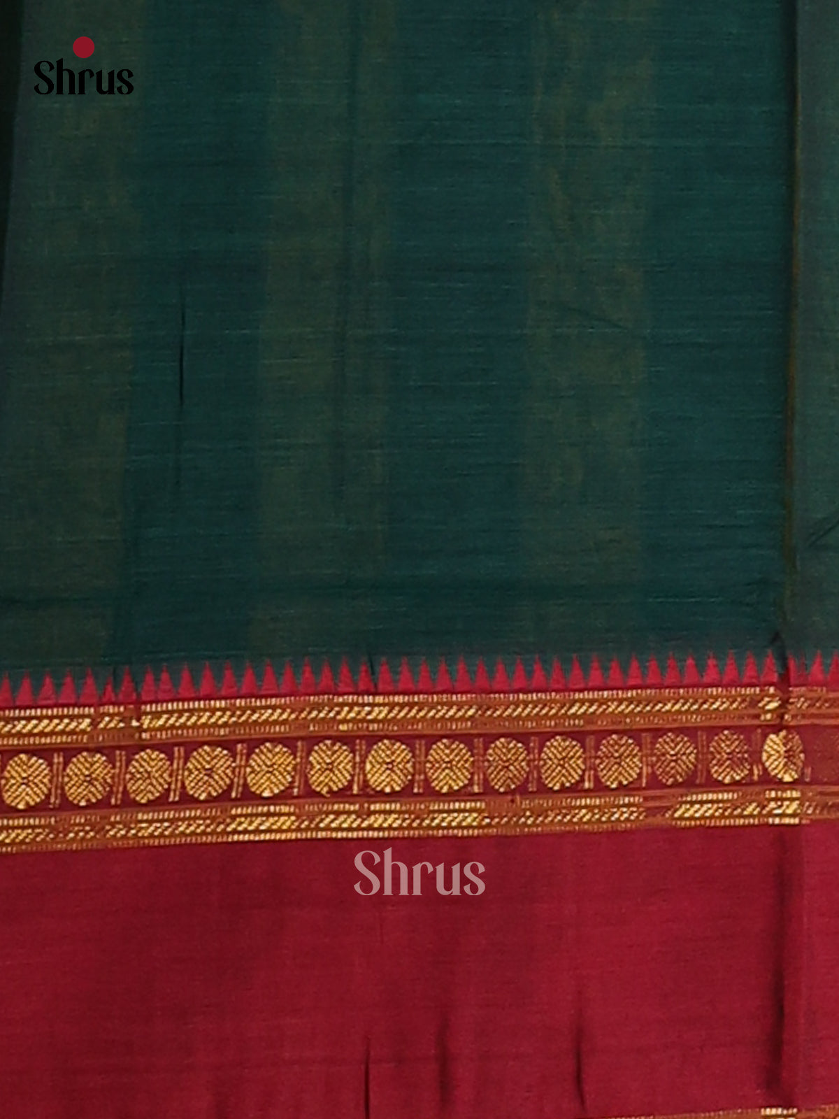 Green & Maroon - Narayanpet Cotton Saree - Shop on Shrus.com