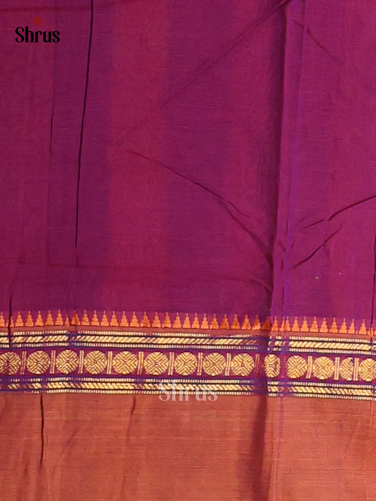 Purple & Orange - Narayanpet Cotton Saree - Shop on Shrus.com