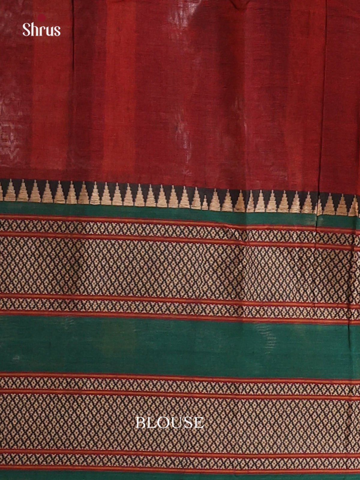 Maroon & Green - Narayanpet Cotton Saree - Shop on Shrus.com