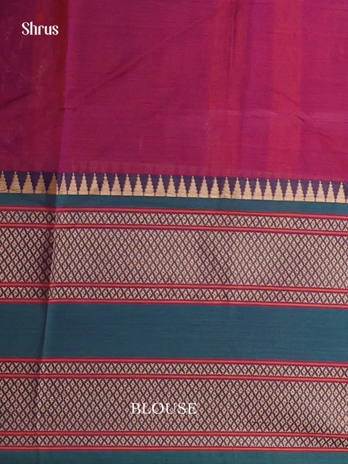 Wine & Blue - Narayanpet Cotton Saree - Shop on Shrus.com
