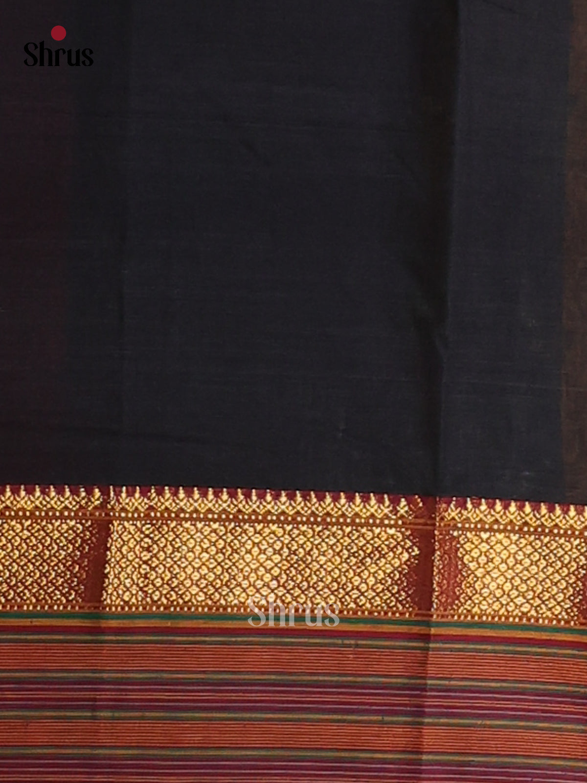 Black & Maroon - Narayanpet Cotton Saree - Shop on Shrus.com