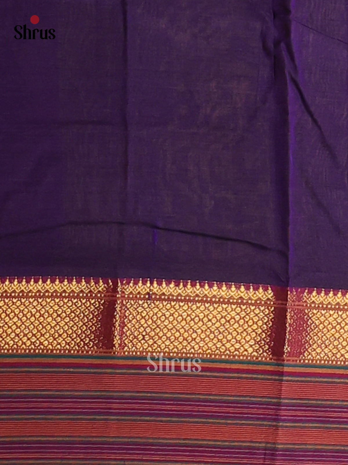 Violet & Maroon- Narayanpet Cotton Saree - Shop on Shrus.com