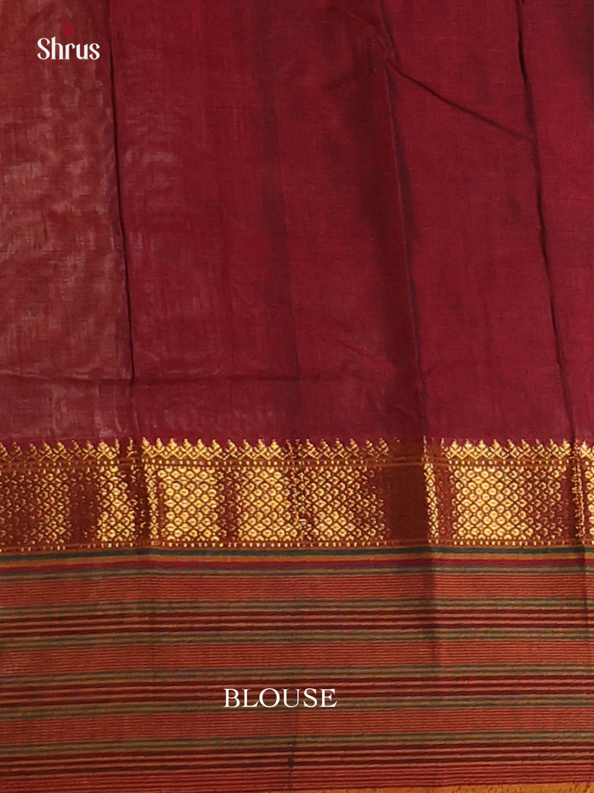Maroon & Mustard - Narayanpet Cotton Saree - Shop on Shrus.com