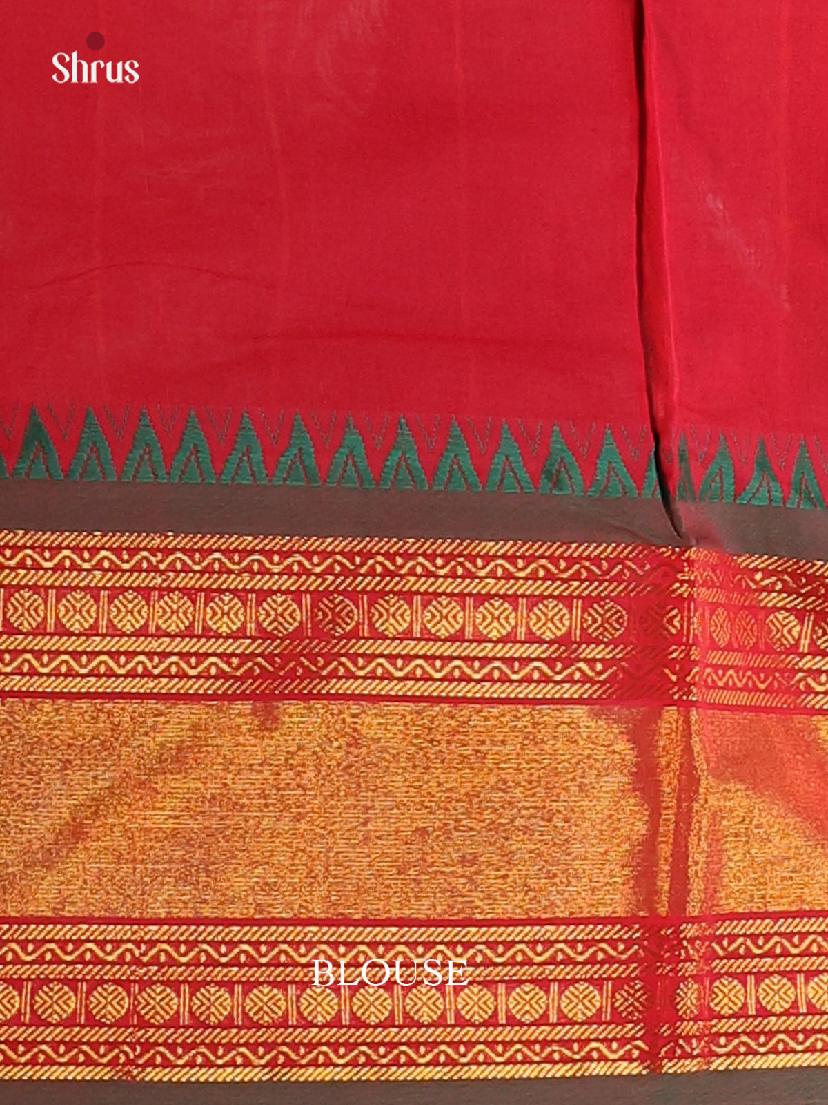 Red & Green - Narayanpet Cotton Saree - Shop on Shrus.com