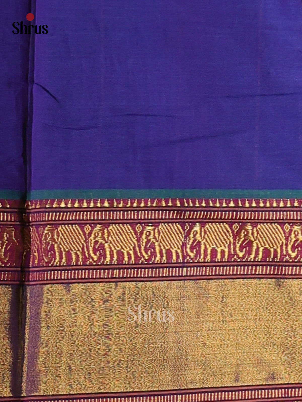 Purple & Blue - Narayanpet Cotton Saree - Shop on Shrus.com