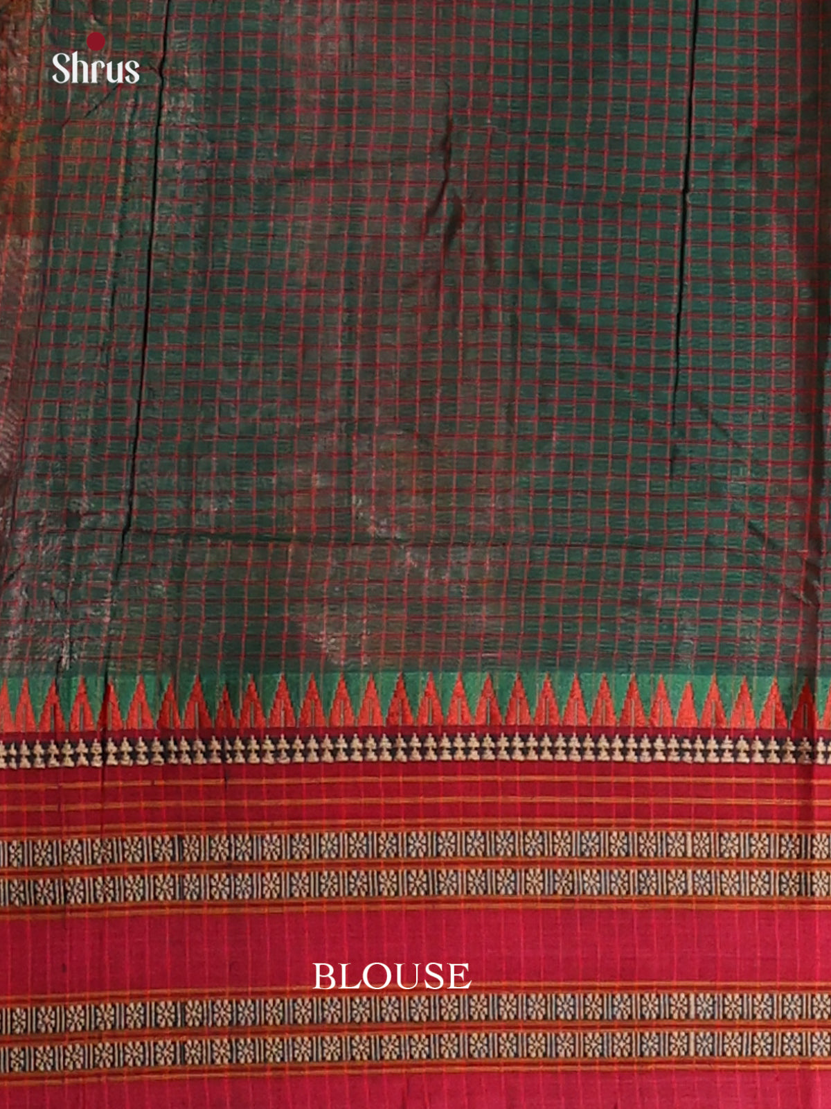 Green & Red - Narayanpet Cotton Saree - Shop on Shrus.com