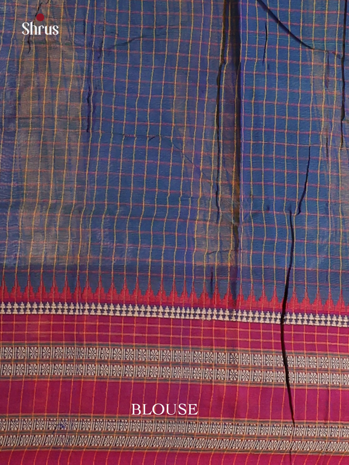 Blue & Maroon - Narayanpet Cotton Saree - Shop on Shrus.com