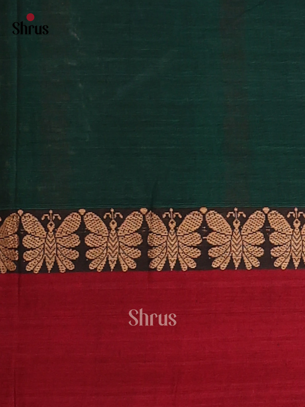 Green & Maroon - Narayanpet Cotton Saree - Shop on Shrus.com