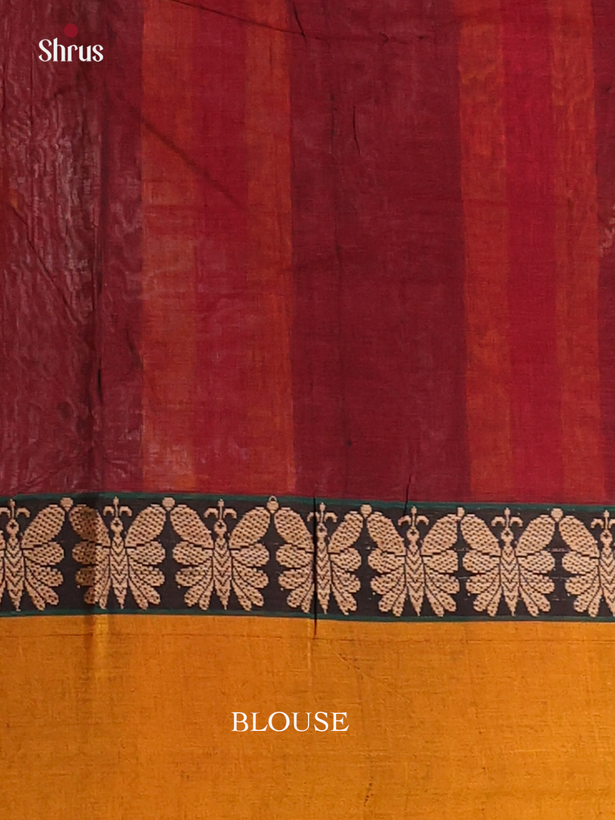 Maroon & Mustard - Narayanpet Cotton Saree - Shop on Shrus.com
