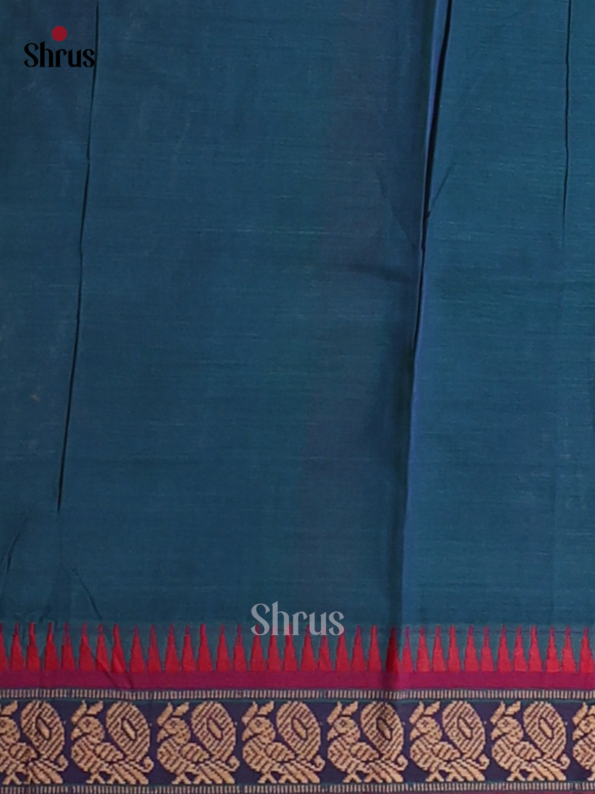 Blue & Maroon- Narayanpet Cotton Saree - Shop on Shrus.com