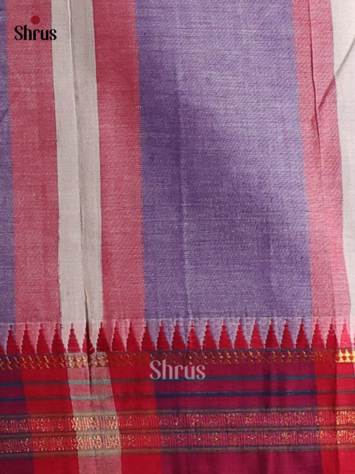 Lavender & Maroon- Narayanpet Cotton Saree - Shop on Shrus.com