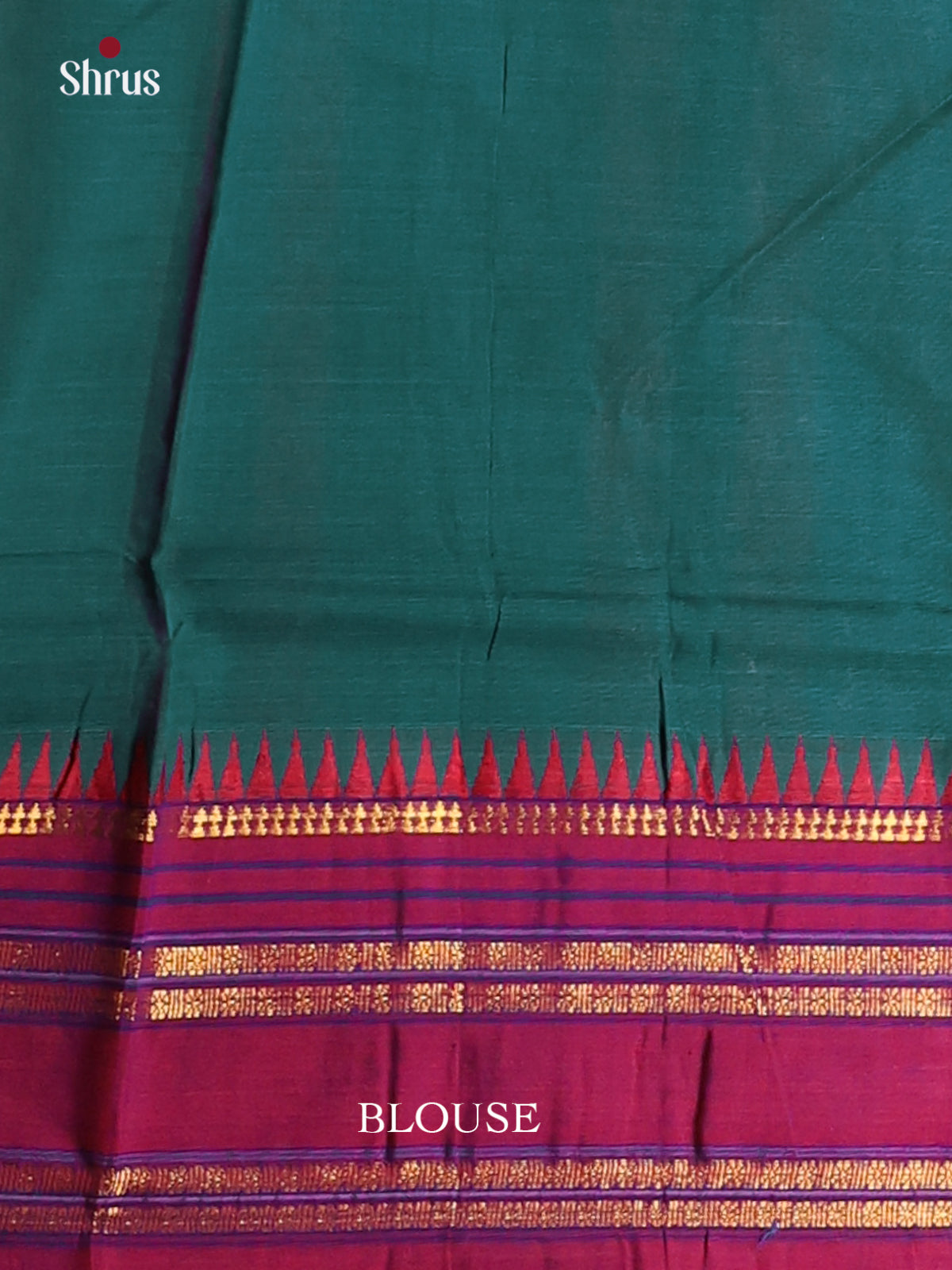 Peacock Green & Majenta - Narayanpet Cotton Saree - Shop on Shrus.com