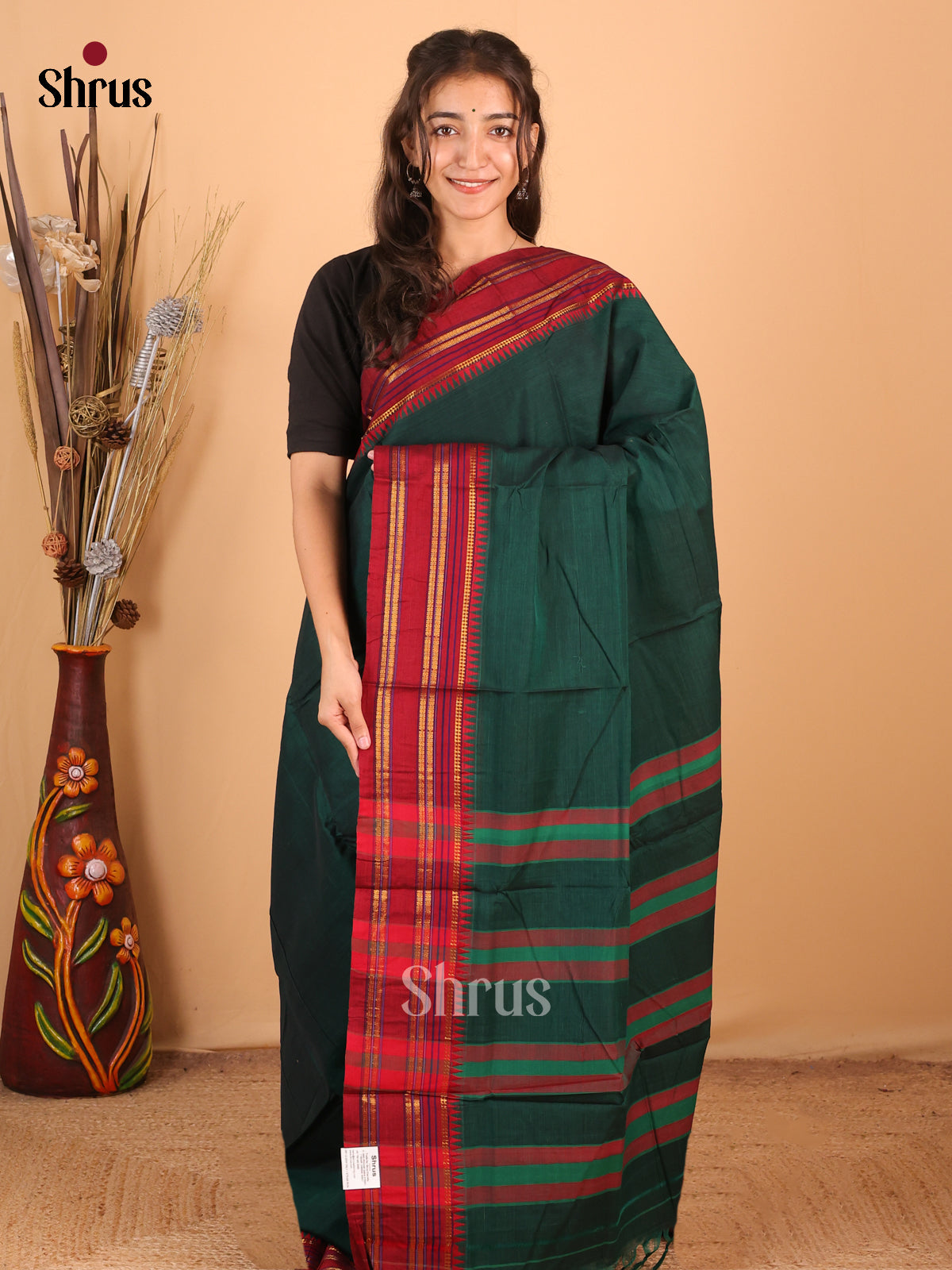 DCS11484 - Narayanpet Cotton Saree - Shop on Shrus.com