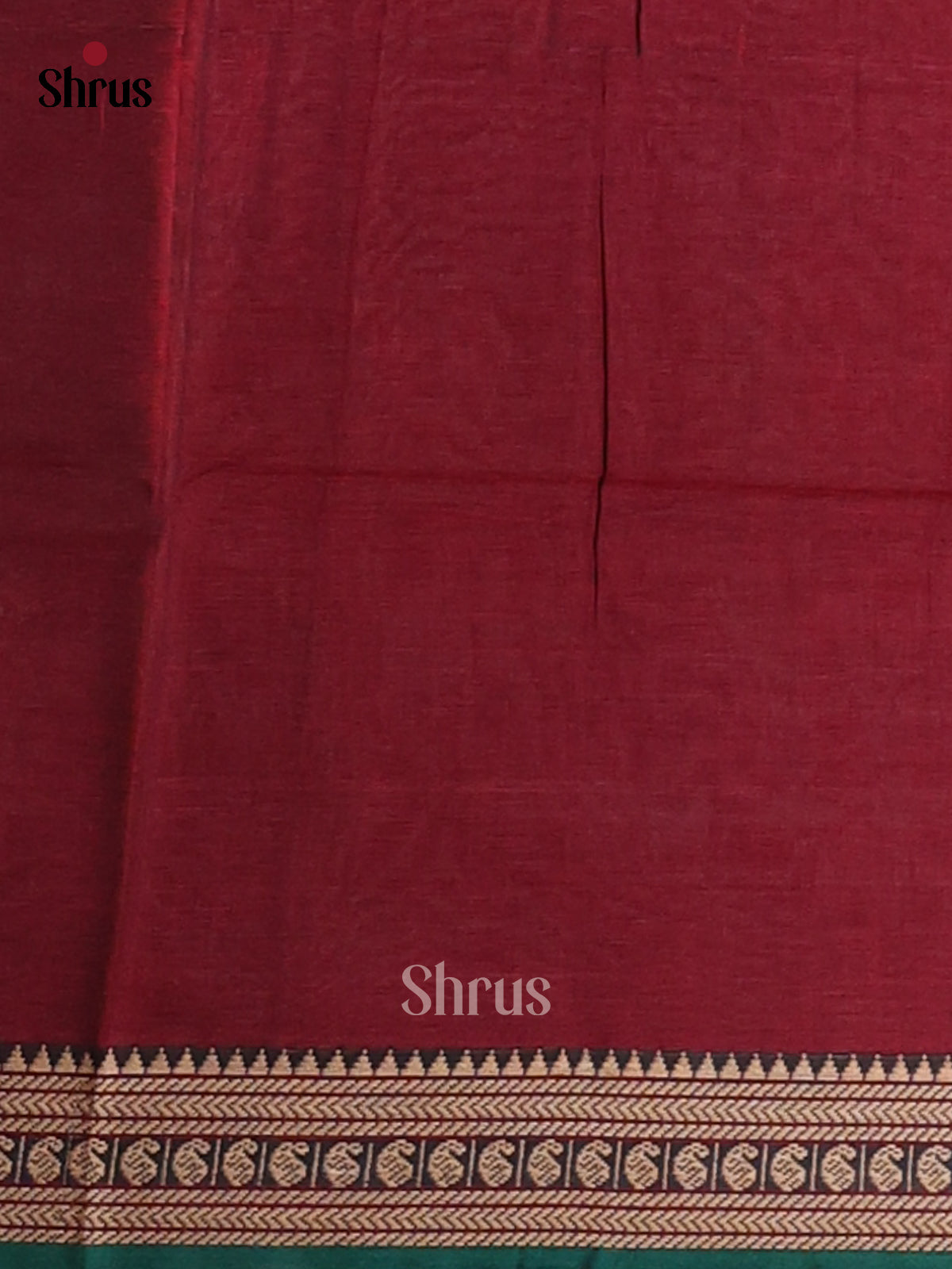 Maroon & Green- Narayanpet Cotton Saree - Shop on Shrus.com