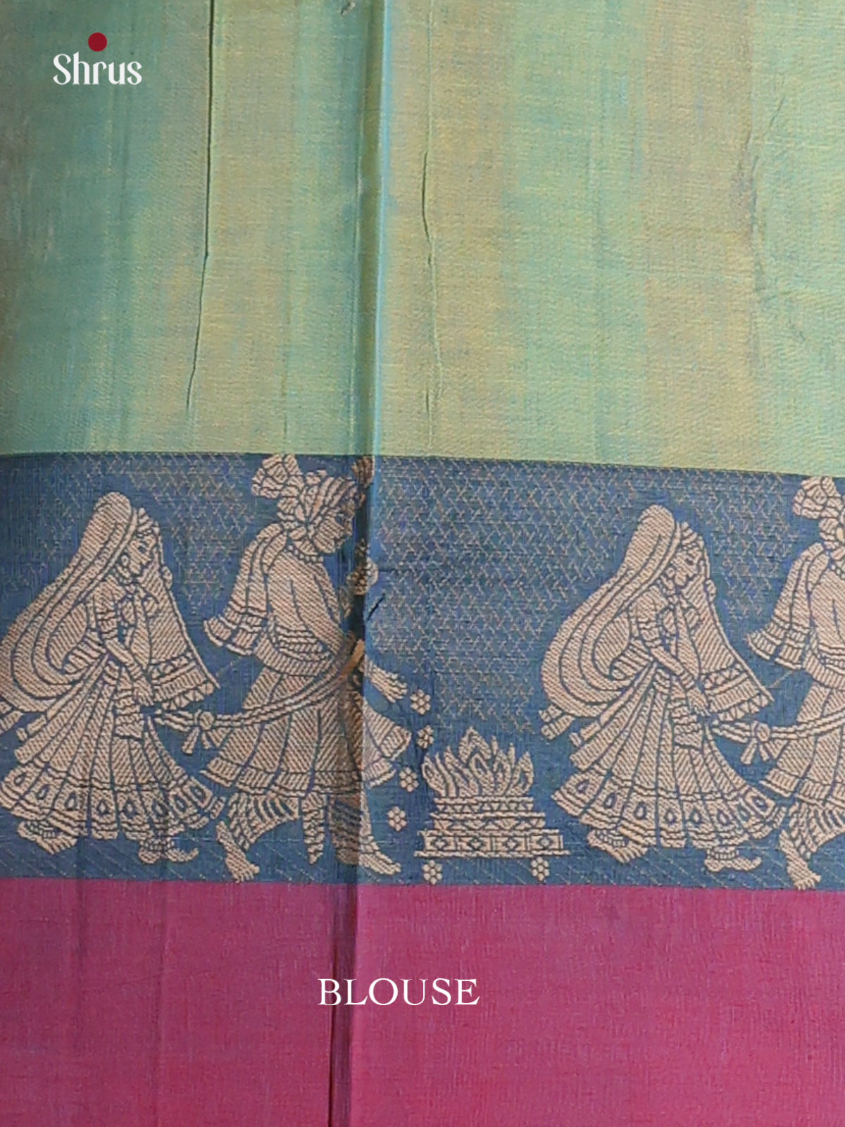 Pastel Green & Blue- Narayanpet Cotton Saree - Shop on Shrus.com