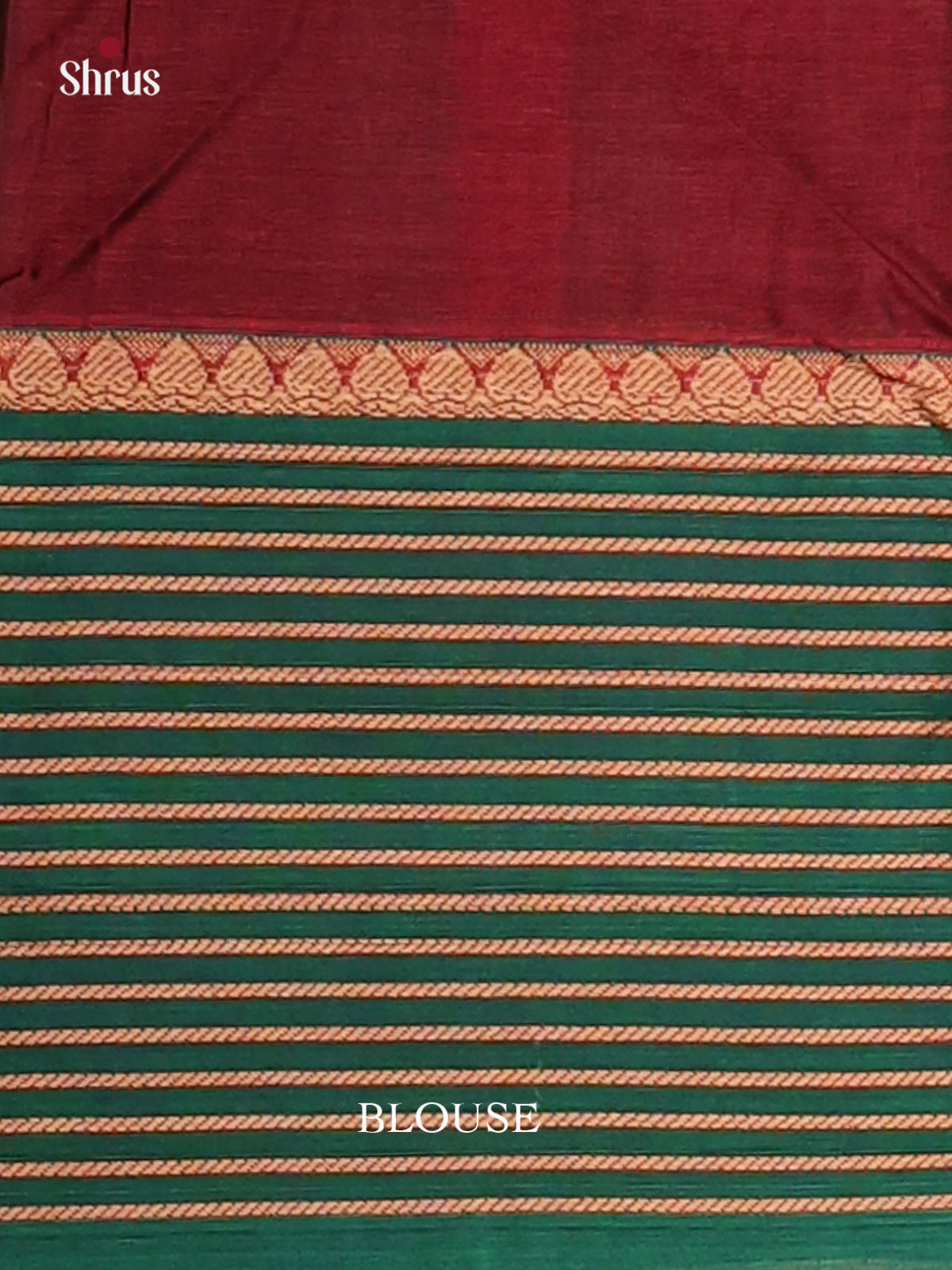 Maroon & Green - Narayanpet Cotton Saree - Shop on Shrus.com