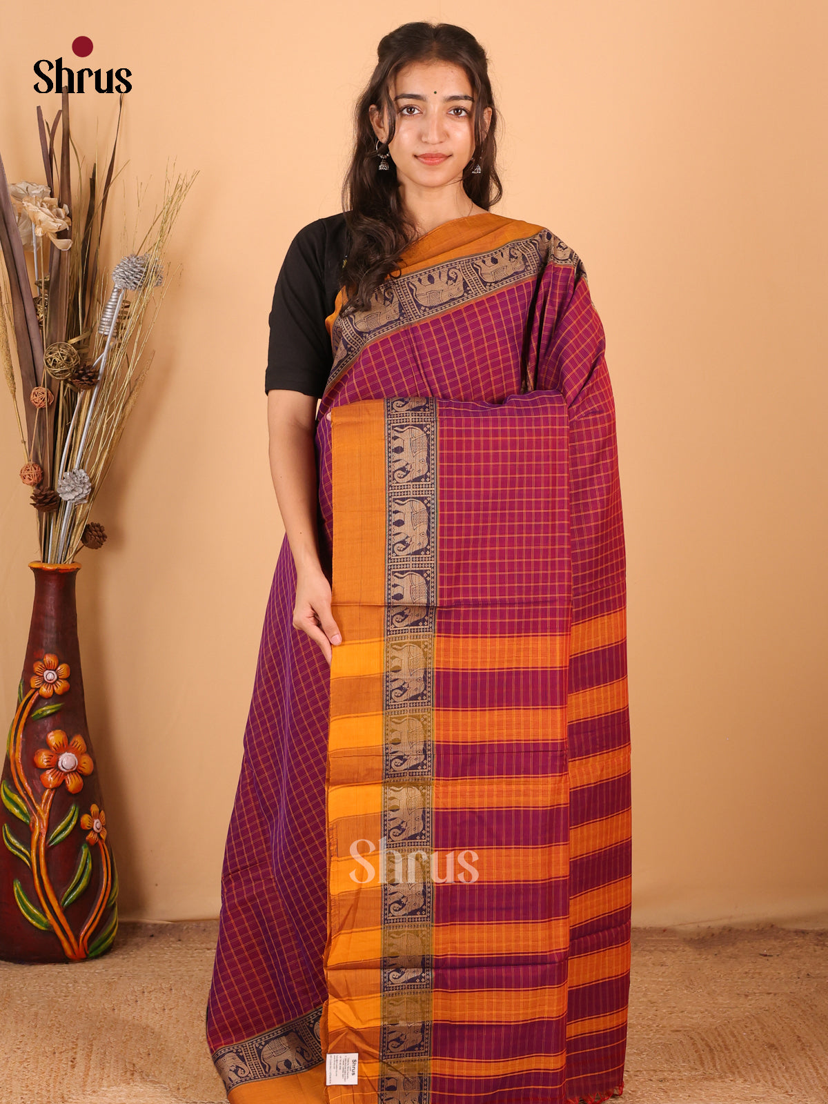 DCS11508 - Narayanpet Cotton Saree - Shop on Shrus.com