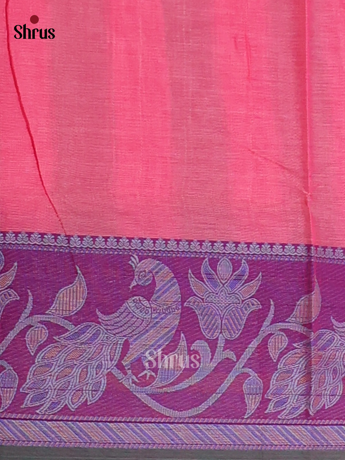 Pink & Violet - Narayanpet Cotton Saree - Shop on Shrus.com