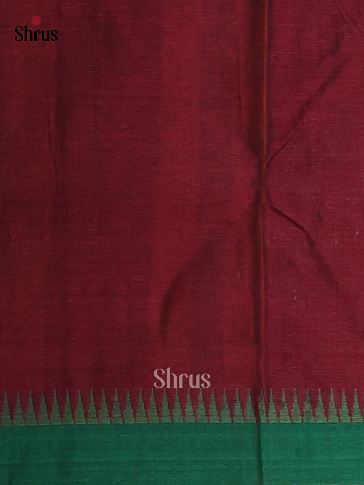 Maroon & Green- Narayanpet Cotton Saree - Shop on Shrus.com