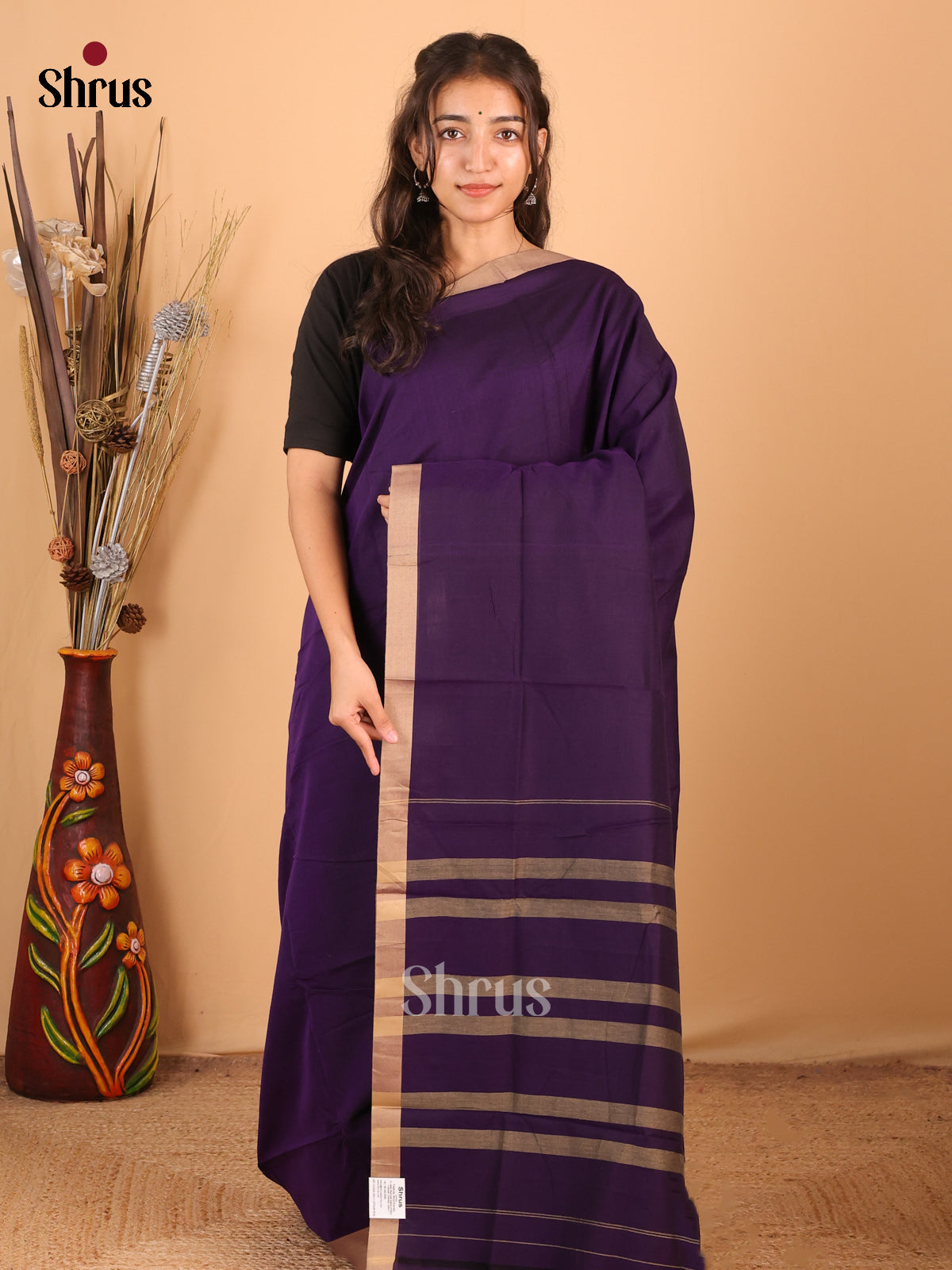 Violet - Narayanpet Cotton Saree - Shop on Shrus.com