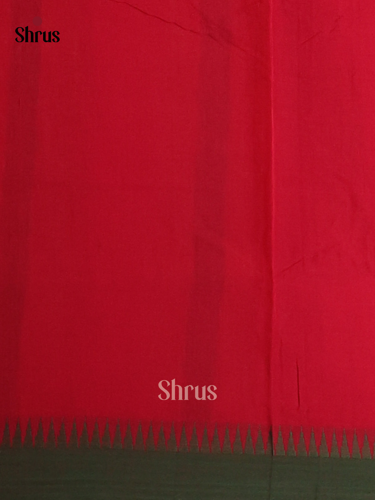 Red & Green - Narayanpet Cotton Saree - Shop on Shrus.com
