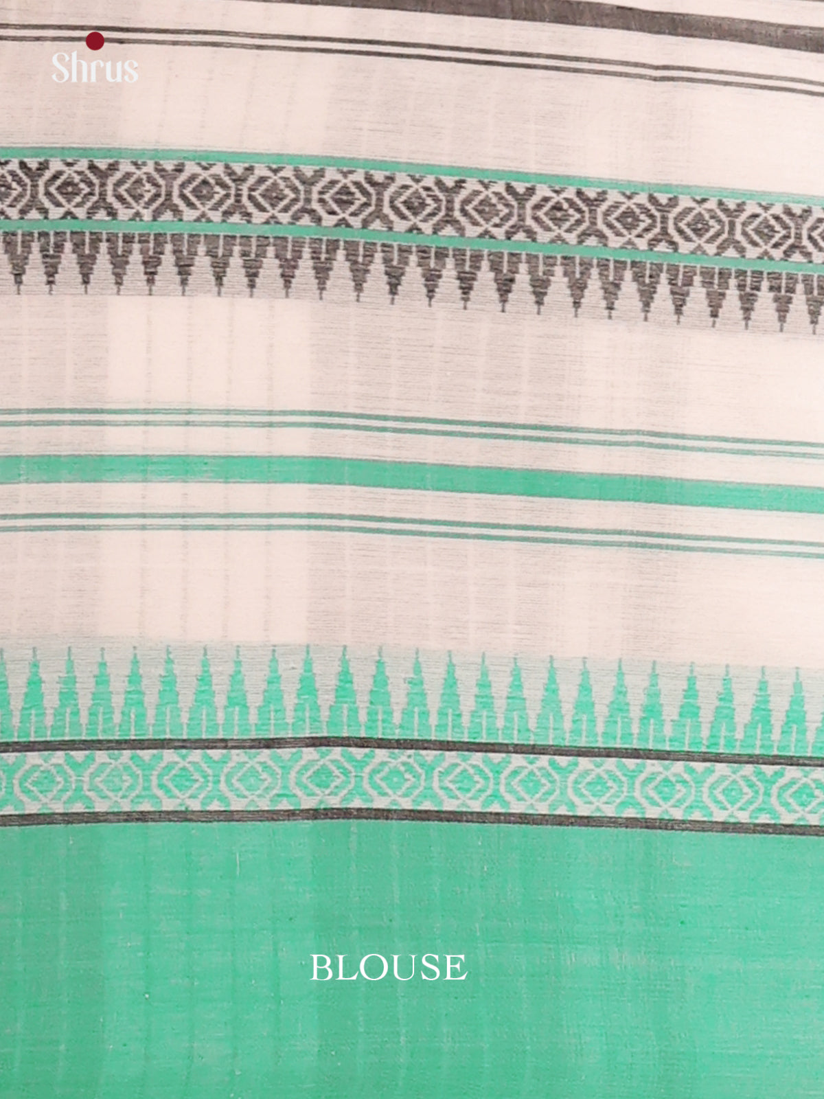 white & Green - Bengal cotton Saree - DCS12065 - Shop on Shrus.com