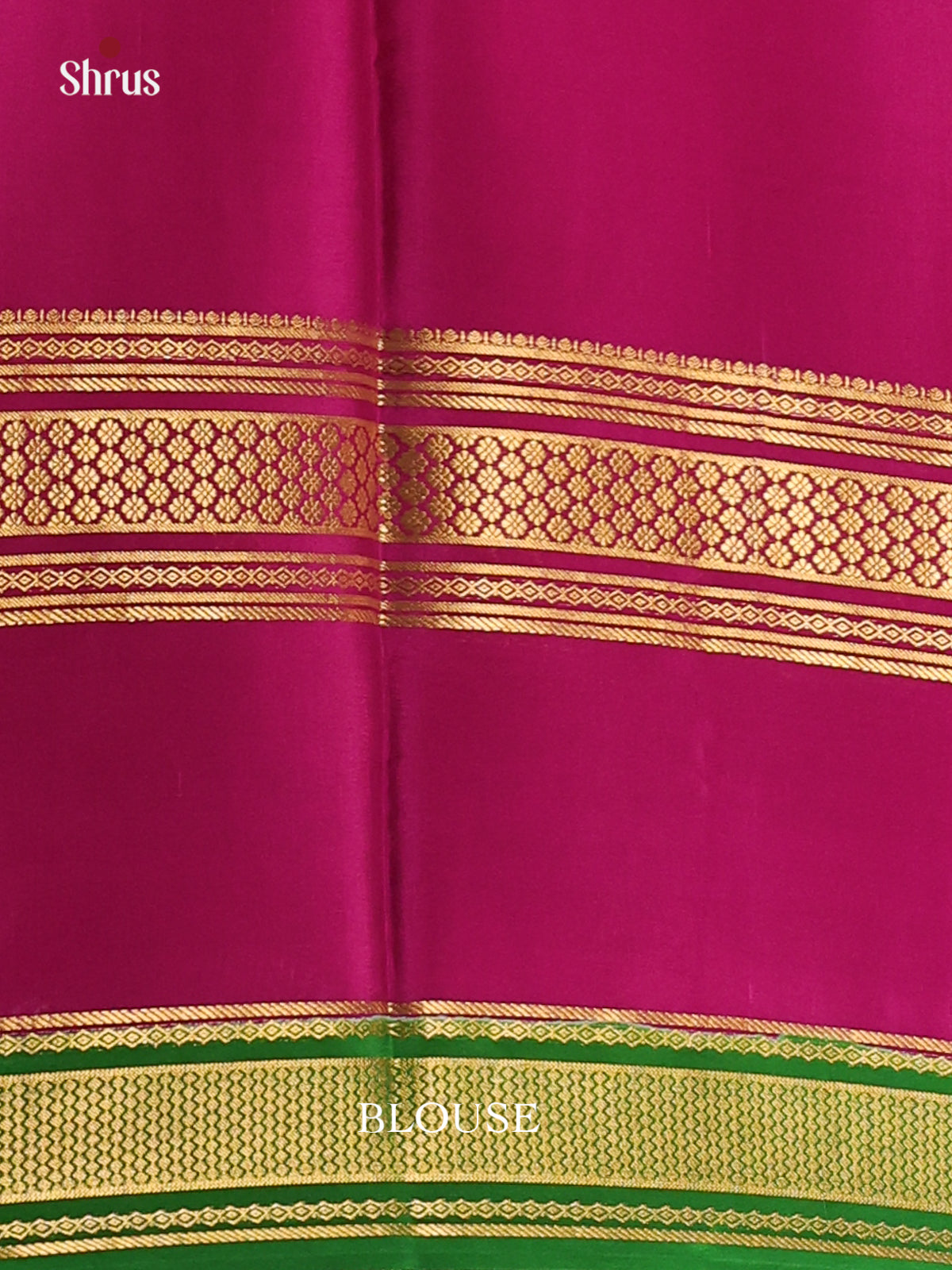 Cream & Majenta - Mysore Silk Saree - Shop on Shrus.com