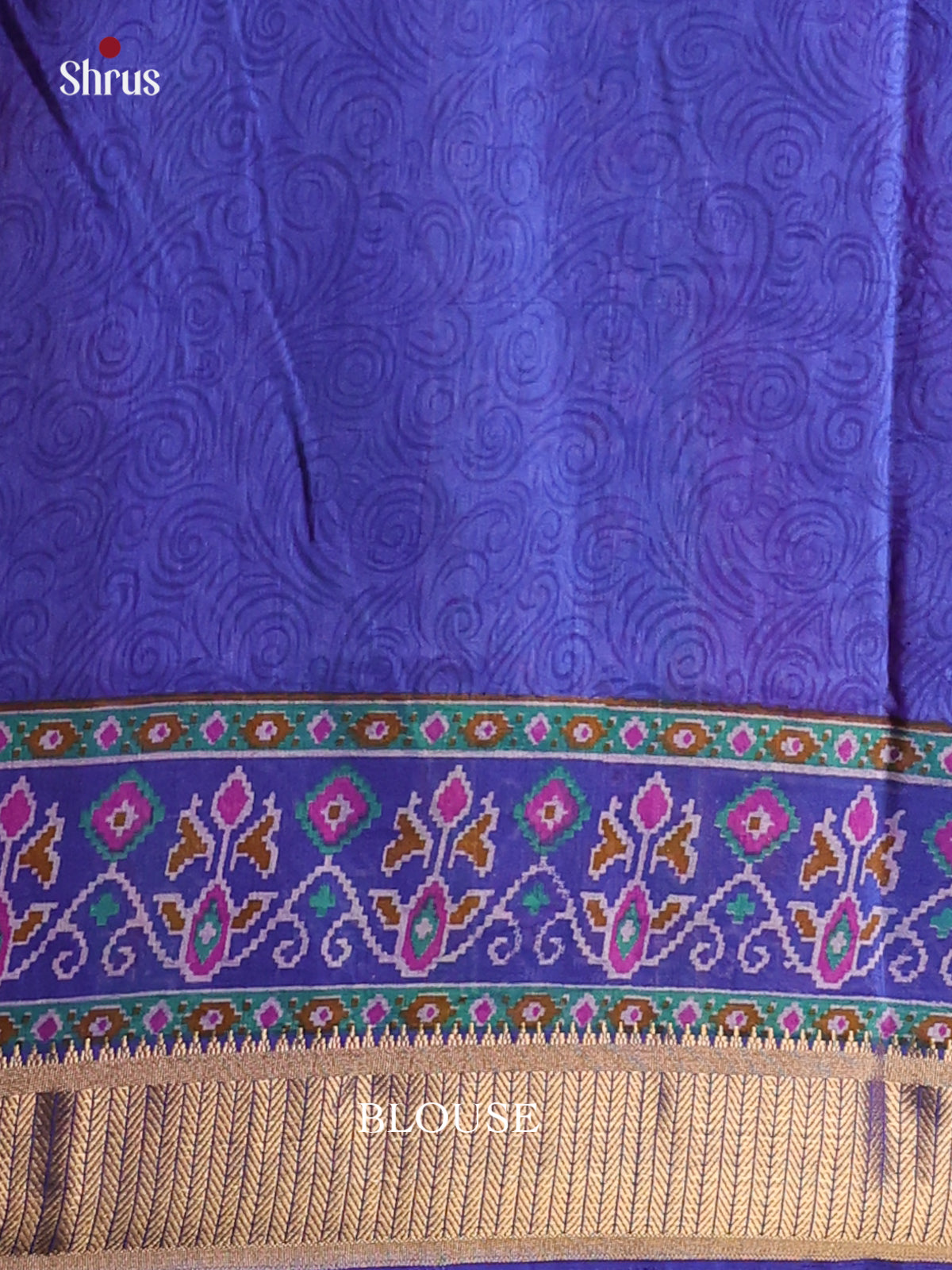 Majenta & Blue - Semi Patola Saree - Shop on Shrus.com