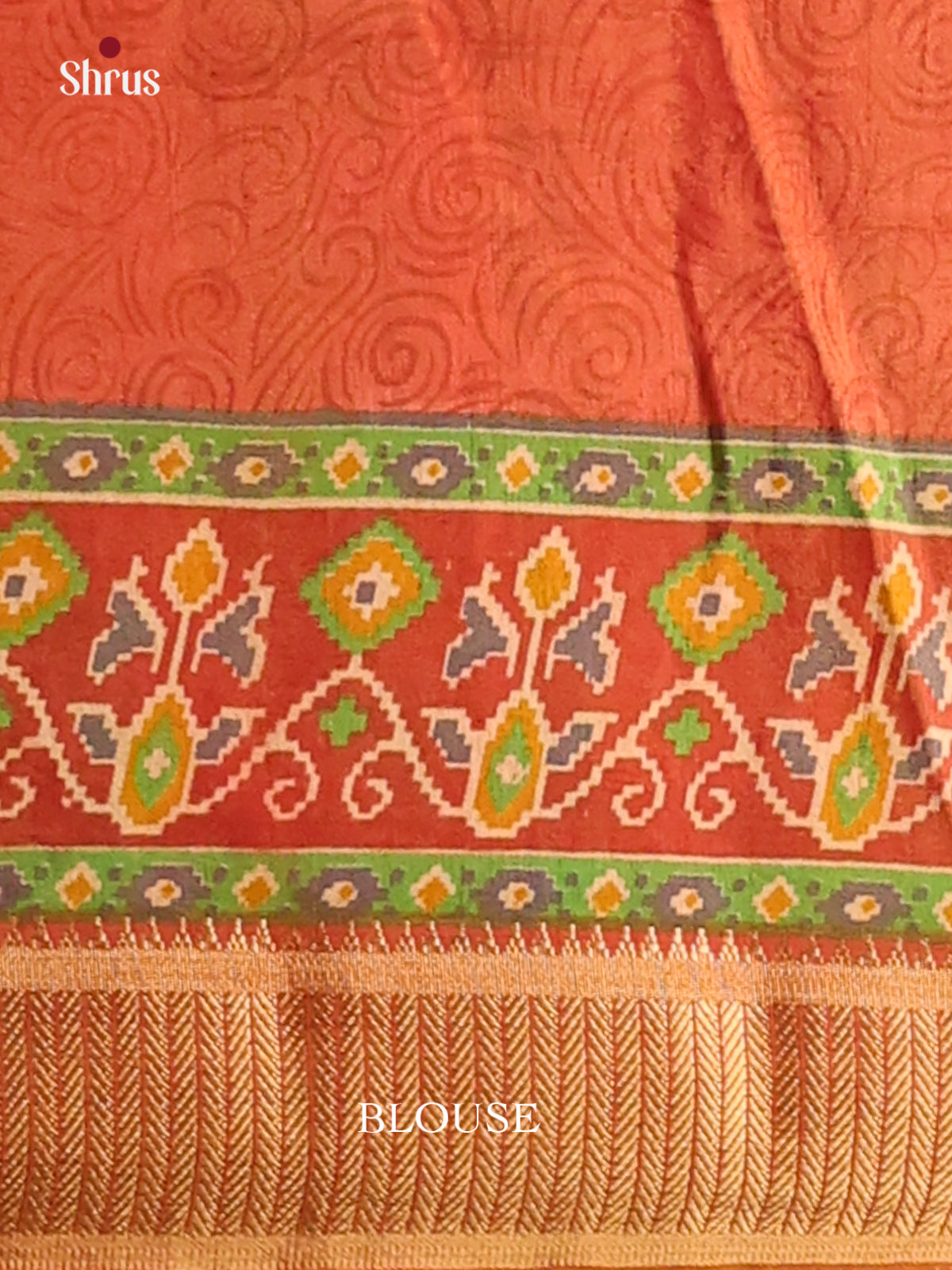 Mustard & Brick - Semi Patola Saree - Shop on Shrus.com
