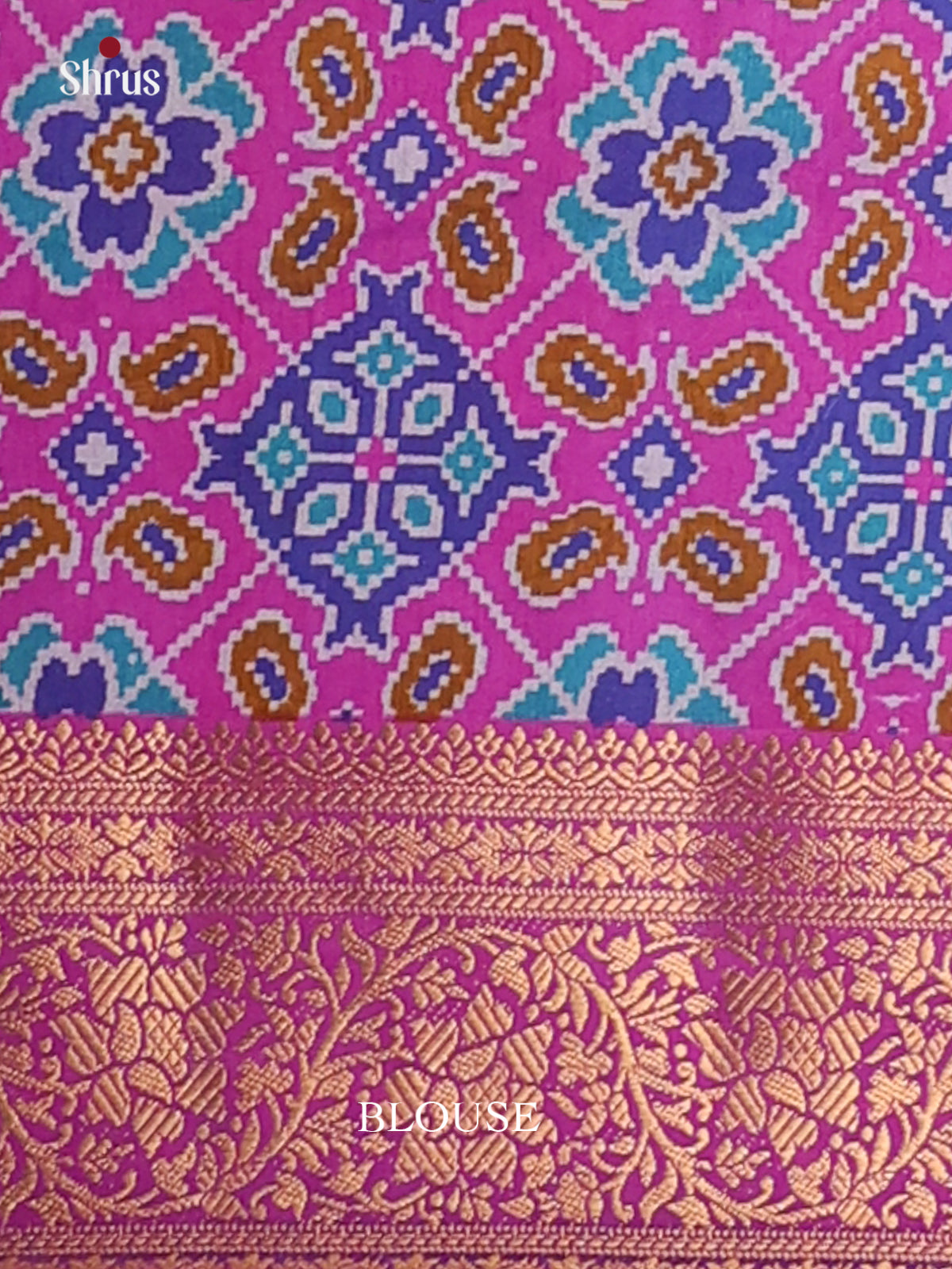 Blue & Purple - Semi Patola Saree - Shop on Shrus.com