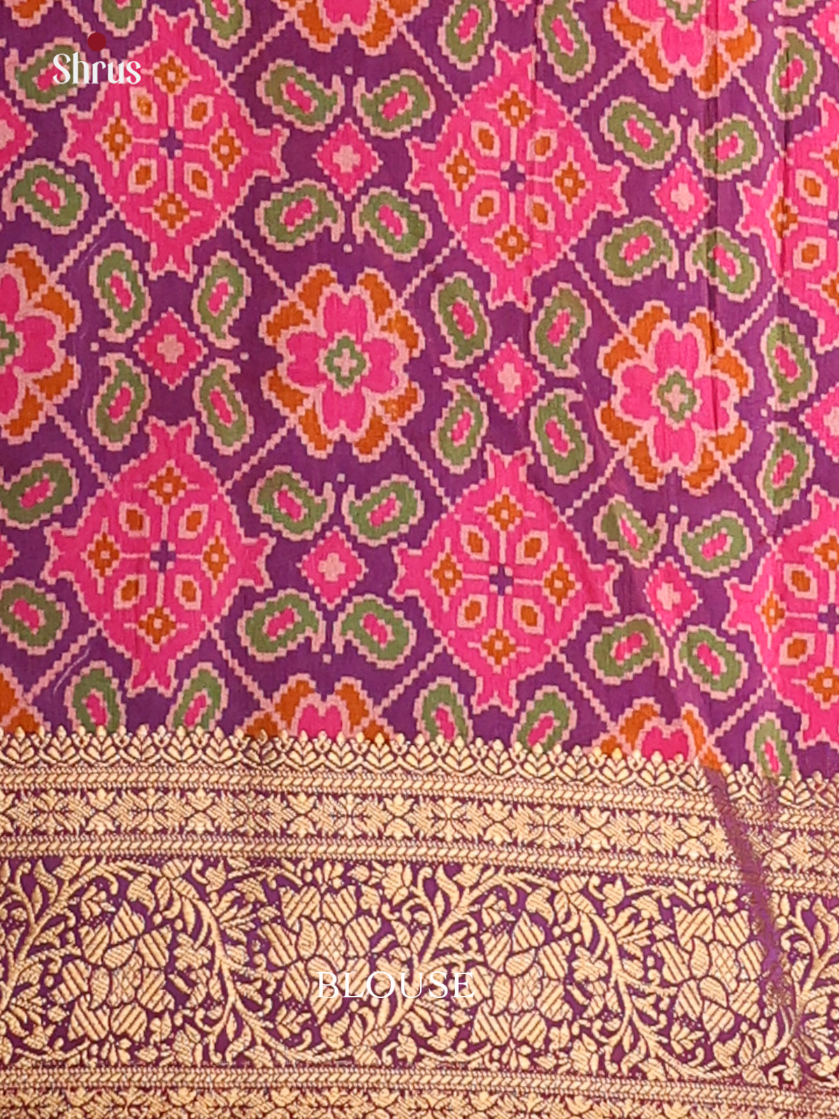 Pink & Purple - Semi Patola Saree - Shop on Shrus.com