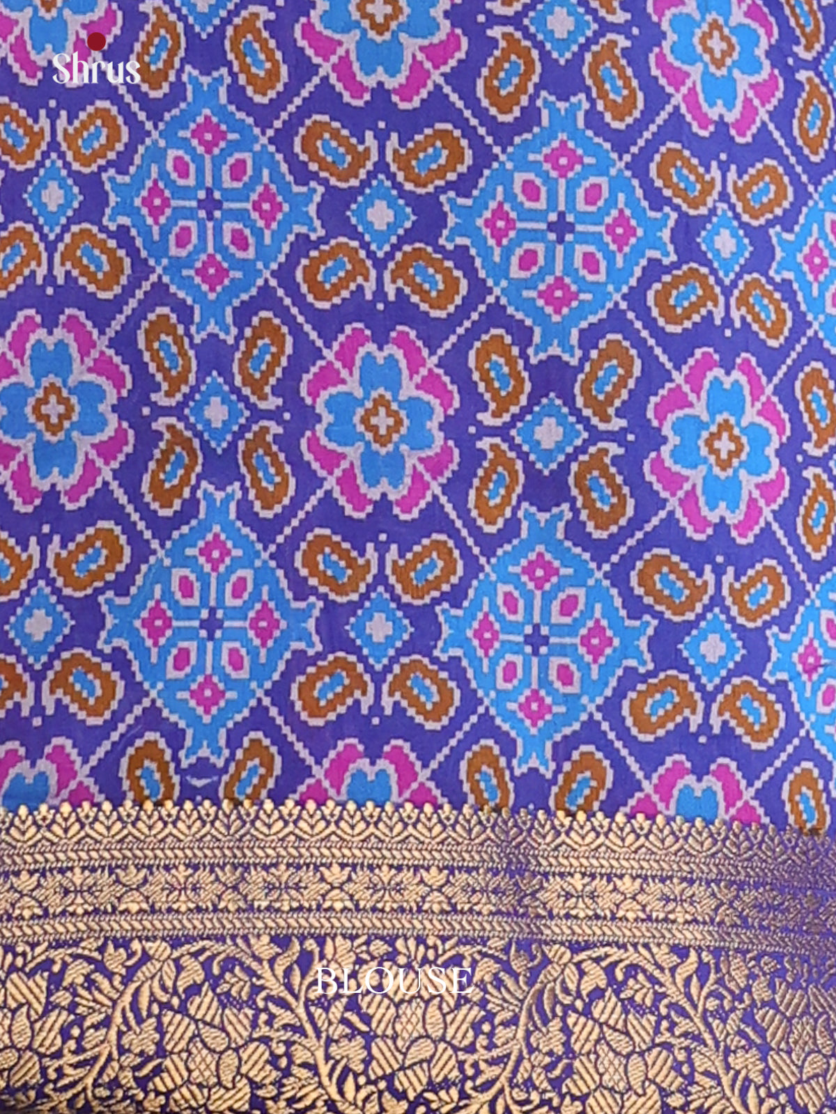 Blue & Purple - Semi Patola Saree - Shop on Shrus.com